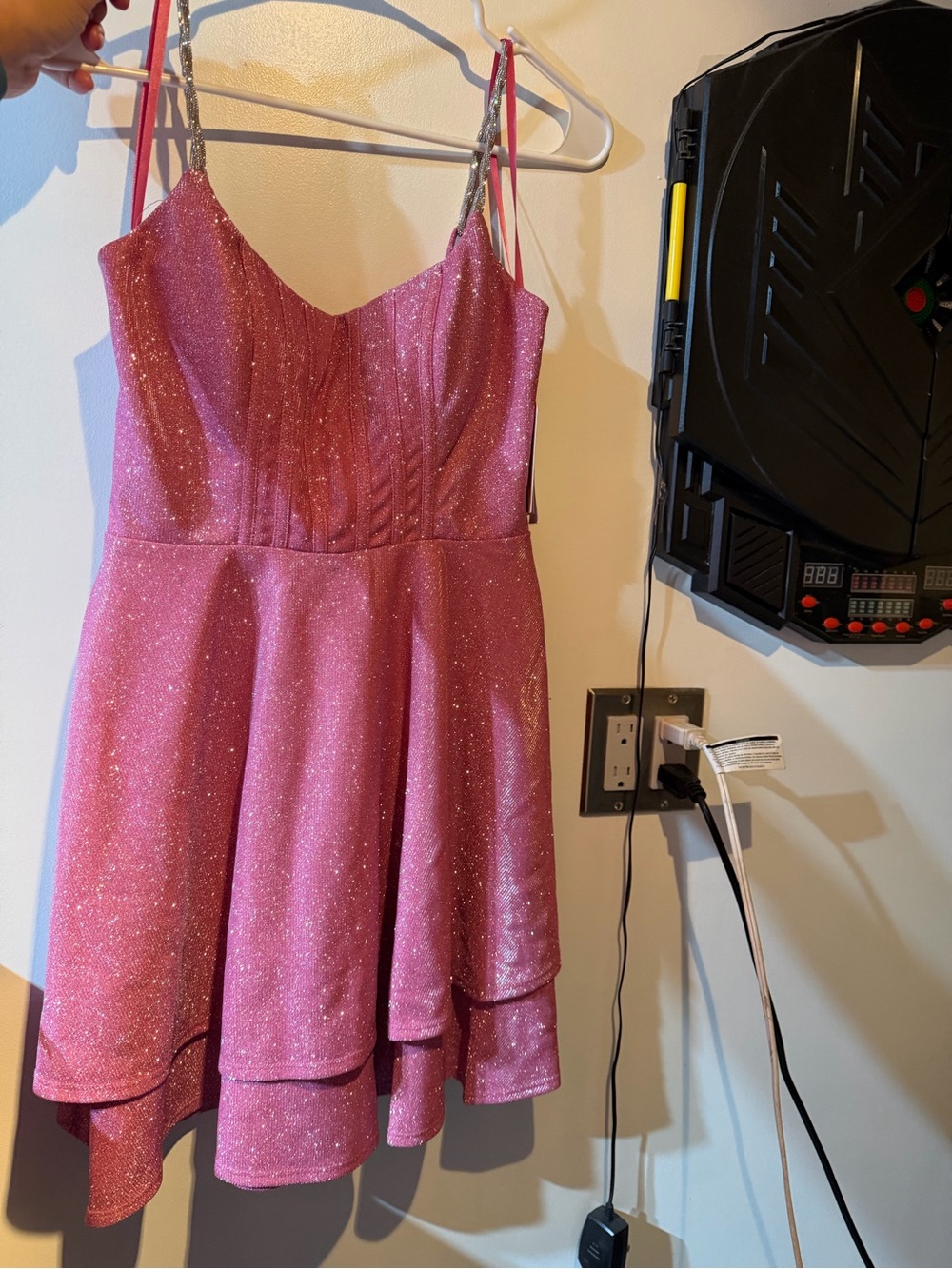 City Studio Sparkle Pink Girls' Sleeveless Skater Dress